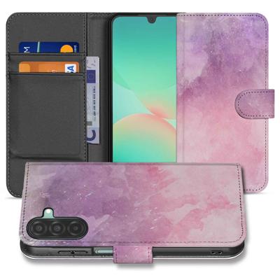 Samsung Galaxy A26 Pink Purple Paint | Book Case | Samsung Galaxy A26 Pink Purple Paint | Book Case |