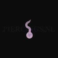 Tongpiercing tickler visje licht paars