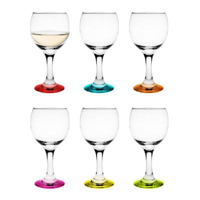 Glasmark witte wijnglazen - glas - gekleurde onderzijde - 6x stuks - 260 ml Glasmark witte wijnglazen - glas - gekleurde onderzijde - 6x stuks - 260 ml