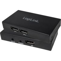 LogiLink 2 poorten DisplayPort-splitter Ultra HD-geschikt 3840 x 2160 Pixel Zwart - thumbnail