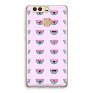Smiley watermeloenprint: Huawei P9 Transparant Hoesje