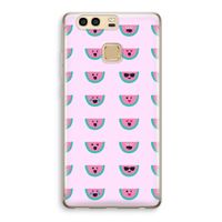 Smiley watermeloenprint: Huawei P9 Transparant Hoesje