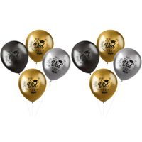 Folat Ballonnen geslaagd thema - 20x - goud/zilver/grijs - latex - 33 cm - examenfeest versiering - Ballonnen - thumbnail