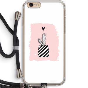 Zwart-wit cactus: iPhone 6 PLUS / 6S PLUS Transparant Hoesje met koord