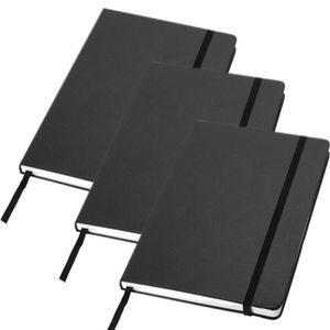 3x Zwarte luxe schriften gelinieerd A5 formaat