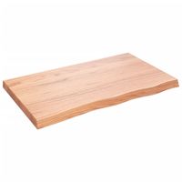 Wandschap 100x60x6 cm behandeld massief eikenhout lichtbruin