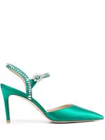 Stuart Weitzman escarpins Gemcut 95 mm à fini satiné - Vert