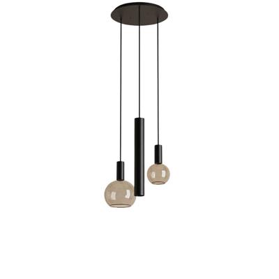 Hanglamp Riva rond 3 lichts zwart