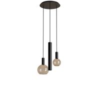 Hanglamp Riva rond 3 lichts zwart