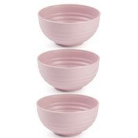 Set van 6x kommetjes/schaaltjes - Dessert/ontbijt - Kunststof - D13 cm - Oudroze