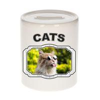 Dieren gekke poes spaarpot - cats/ katten spaarpotten kinderen 9 cm