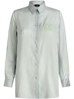 ETRO chemise rayée à logo brodé - Vert - thumbnail