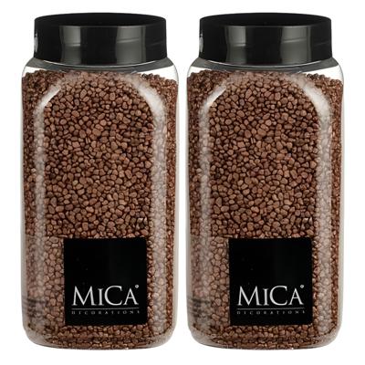 Mica Decorations decoratie stenen/granulaat - 2x - 650ml - koper - hobby steentjes