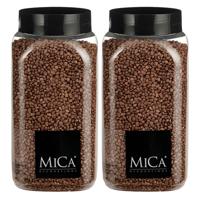 Mica Decorations decoratie stenen/granulaat - 2x - 650ml - koper - hobby steentjes