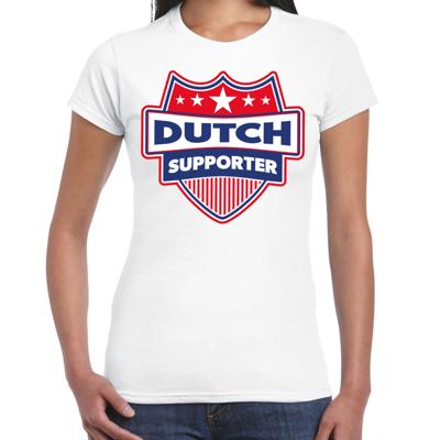 Nederland supporters t-shirt - wit - voor dames - Dutch - landen shirts - kleding - sport