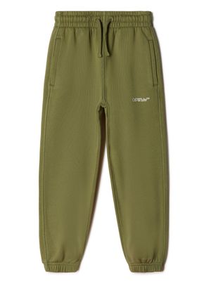 Off-White Kids pantalon de jogging Bookish en coton - Vert