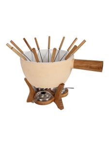 Boska Party Fondue Mr. Big - Extra Grote Fonduepan - Bruin/Wit - 6,5 L