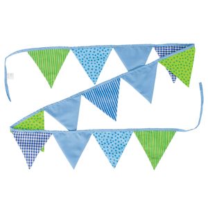 Goki katoenen vlaggenlijn blauw/groen