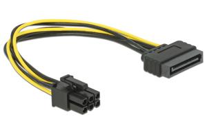 Delock 82924 Kabel Voeding SATA 15-pins > 6-pins PCI Express