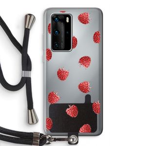 Framboosjes: Huawei P40 Pro Transparant Hoesje met koord