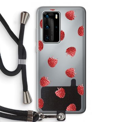 Framboosjes: Huawei P40 Pro Transparant Hoesje met koord