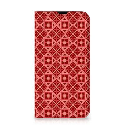 iPhone 13 Pro | Hoesje met Magneet | Batik Rood