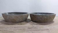 Wasbakken riviersteen set RL250311AB, 57x40x15 cm