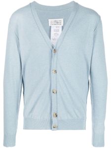 Maison Margiela cardigan en cachemire à col v - Bleu