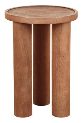 LABEL51 Ronde Bijzettafel 'Elly' Mangohout, 42cm, kleur Naturel