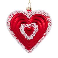 4 inch Glass Red Heart Orn 11,43x10,16x4,318 cm kerstornament - Kurt s adler