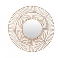 Wandspiegel bohemian - rond - bruin - Ibiza stijl - papier - Dia 50cm