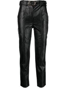 TWINSET pantalon en cuir artificiel à boucle - Noir