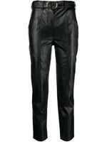 TWINSET pantalon en cuir artificiel à taille ceinturée - Noir