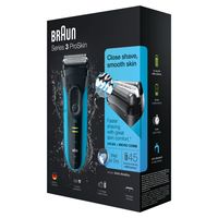 Braun Series 3 S3 ProSkin 3045s Elektrisch Scheerapparaat, Zwart/Blauw - Oplaadbaar Scheerapparaat - thumbnail