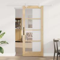 Schuifdeur met hardware set 83x202 cm van massief vurenhout