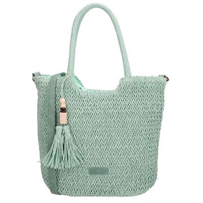 Beagles Rieten Shopper/Schoudertas Lanzarote Mint