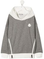 Moncler Enfant sweat à capuche à logo brodé - Gris - thumbnail