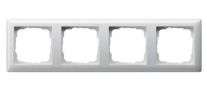 GIRA 021403 Frame 4-voudig System 55, Standaard 55 Zuiver wit (glanzend)