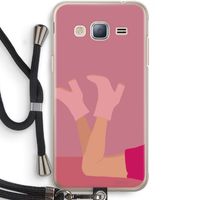 Pink boots: Samsung Galaxy J3 (2016) Transparant Hoesje met koord