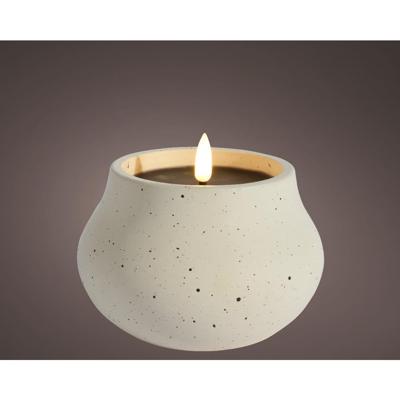LED kaars vlameffect dia12cm creme