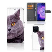 OPPO Find X5 | Telefoonhoesje | Met pasjeshouder | Kat