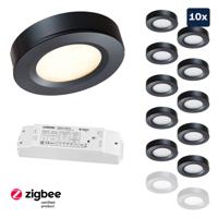 Set LED-opbouwspot Zigbee Adria zwart 3W dimbaar