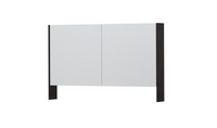 INK SPK3 spiegelkast met 2 dubbel gespiegelde deuren, open planchet, stopcontact en schakelaar 120 x 14 x 74 cm, houtskool eiken