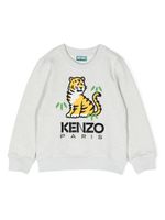 Kenzo Kids sweat à logo brodé - Gris - thumbnail