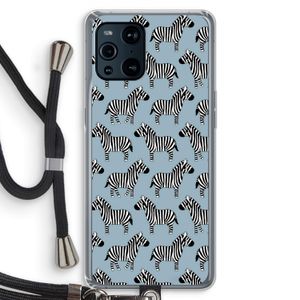 Zebra: Oppo Find X3 Pro Transparant Hoesje met koord