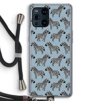Zebra: Oppo Find X3 Pro Transparant Hoesje met koord