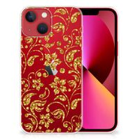 Apple iPhone 13 TPU Case Gouden Bloemen