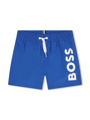 BOSS Kidswear short de bain à logo imprimé - Bleu