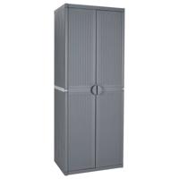 Tuinkast 65x45x172 cm PP rattan grijs