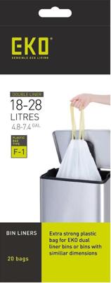 Afvalzak EKO type F-1 18-28 liter met trekband wit 20 stuks